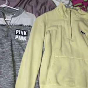 Two PINK VS quarter zips